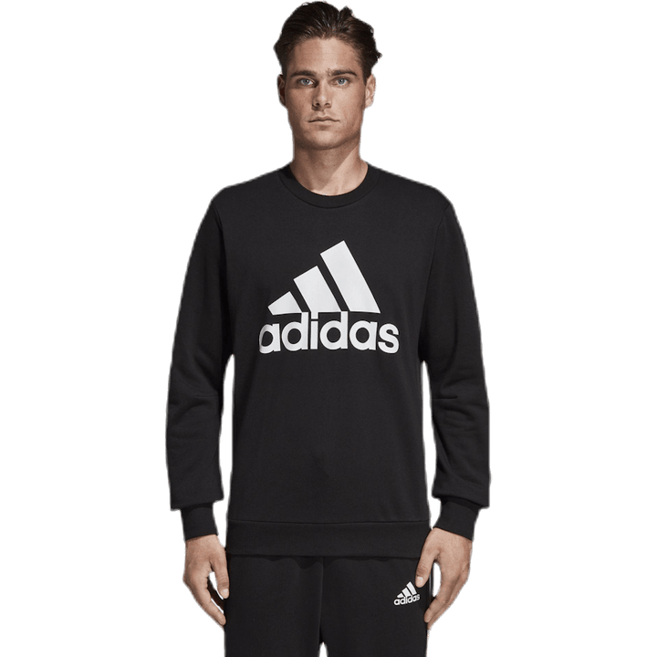 Must Have Fitted Crew Wit/Zwart