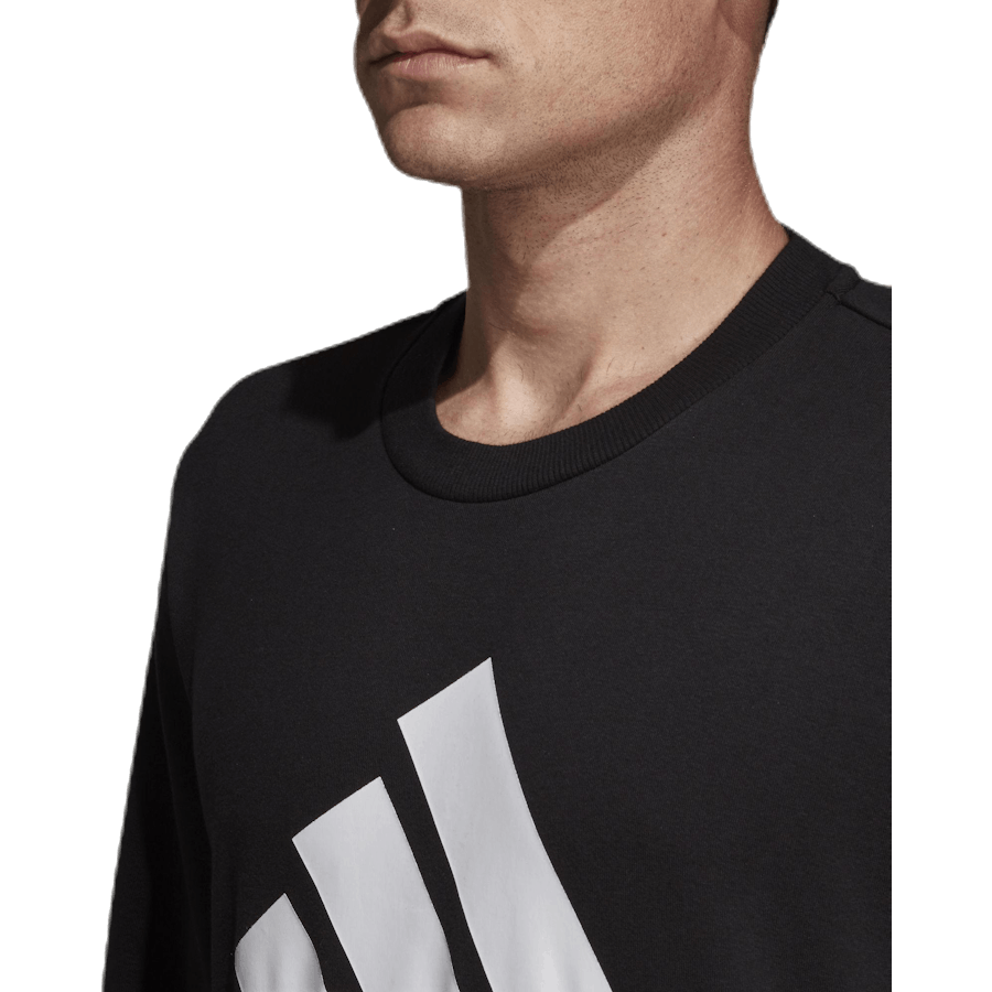 Must Have Fitted Crew Wit/Zwart