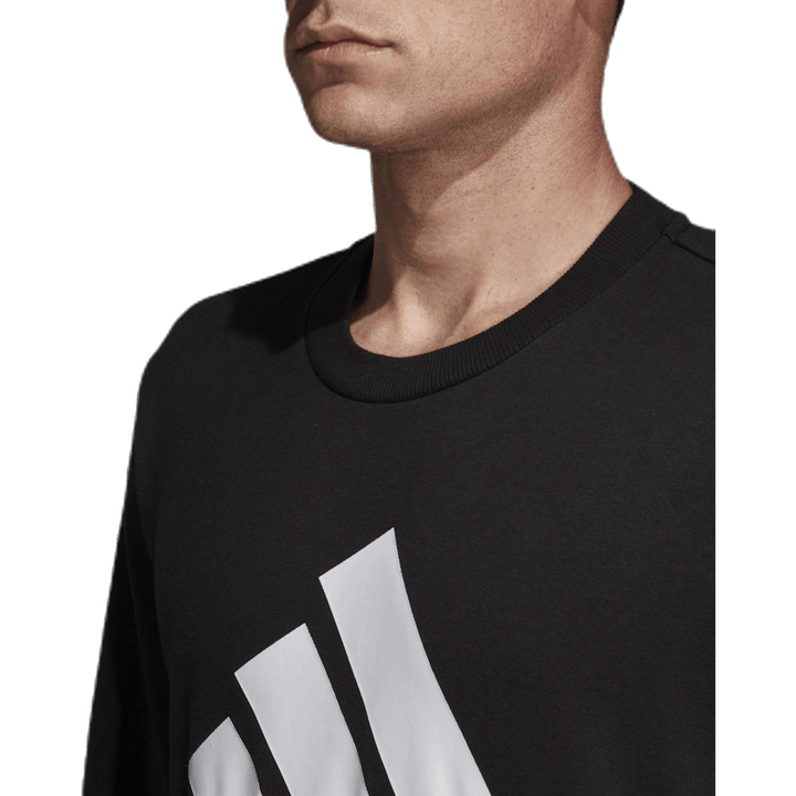 Must Have Fitted Crew Wit/Zwart