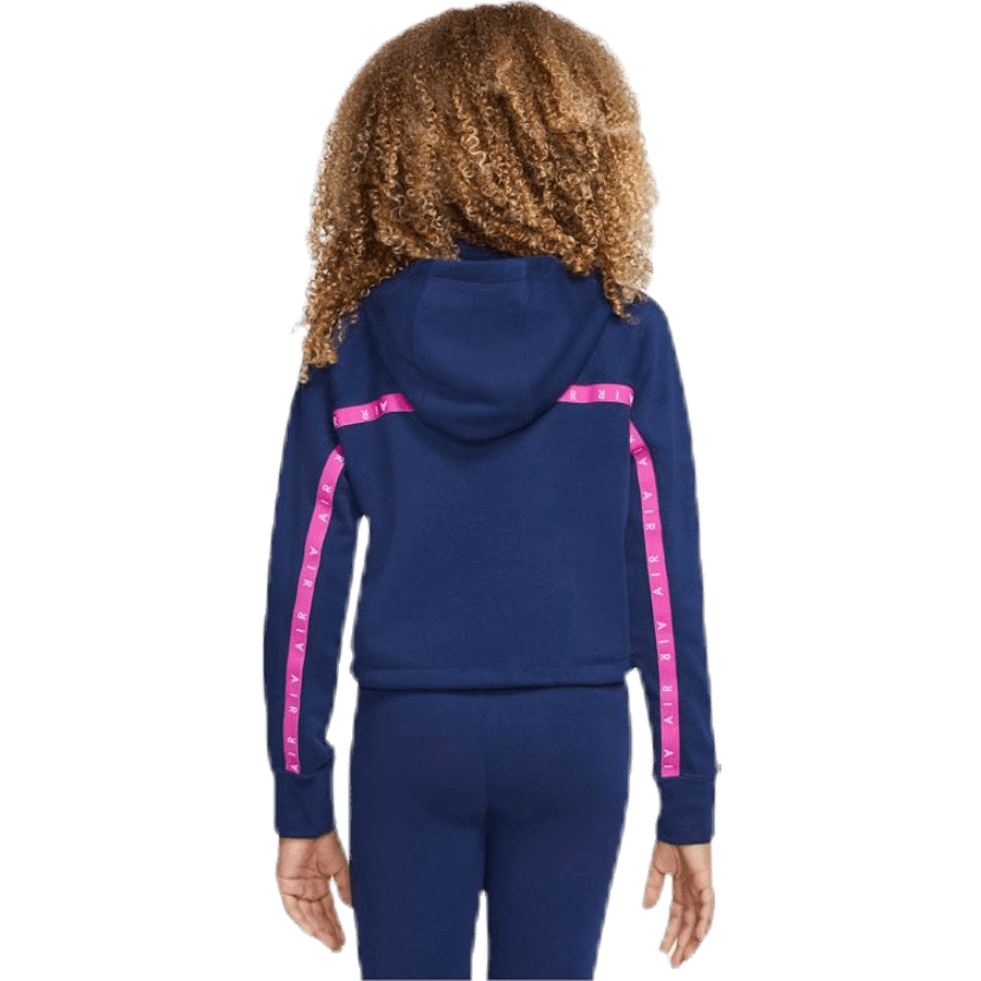 Air Crop Hoodie Junior Blå/Rosa