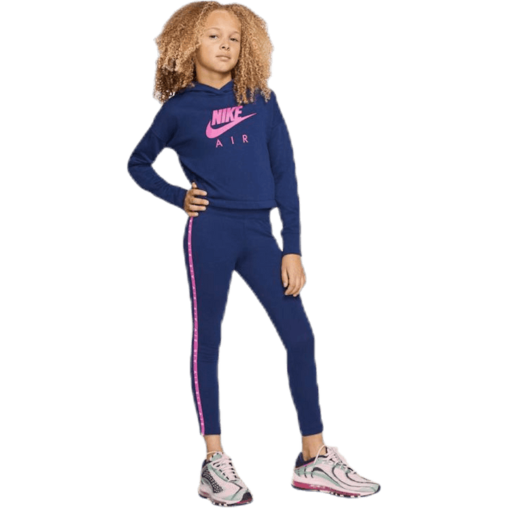 Air Crop Hoodie Junior Blå/Rosa