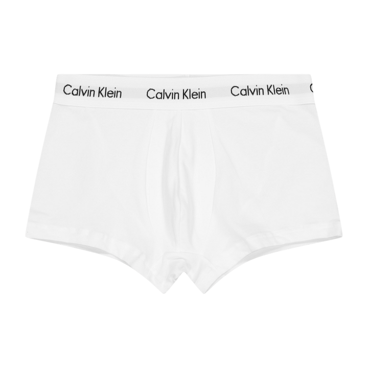 Boxer taille basse en coton extensible 3P blanc