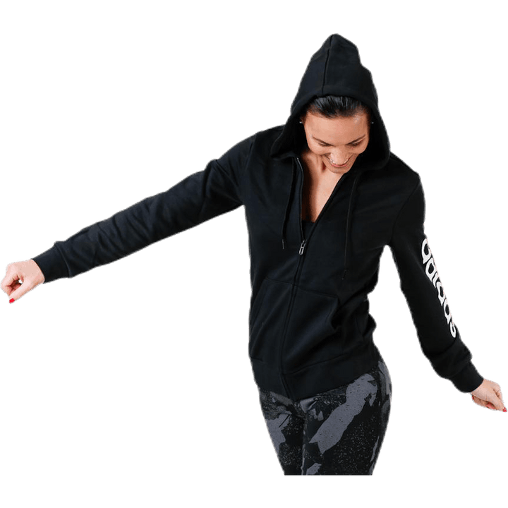 Essentials Linear Full Zip Hoodie Black / White