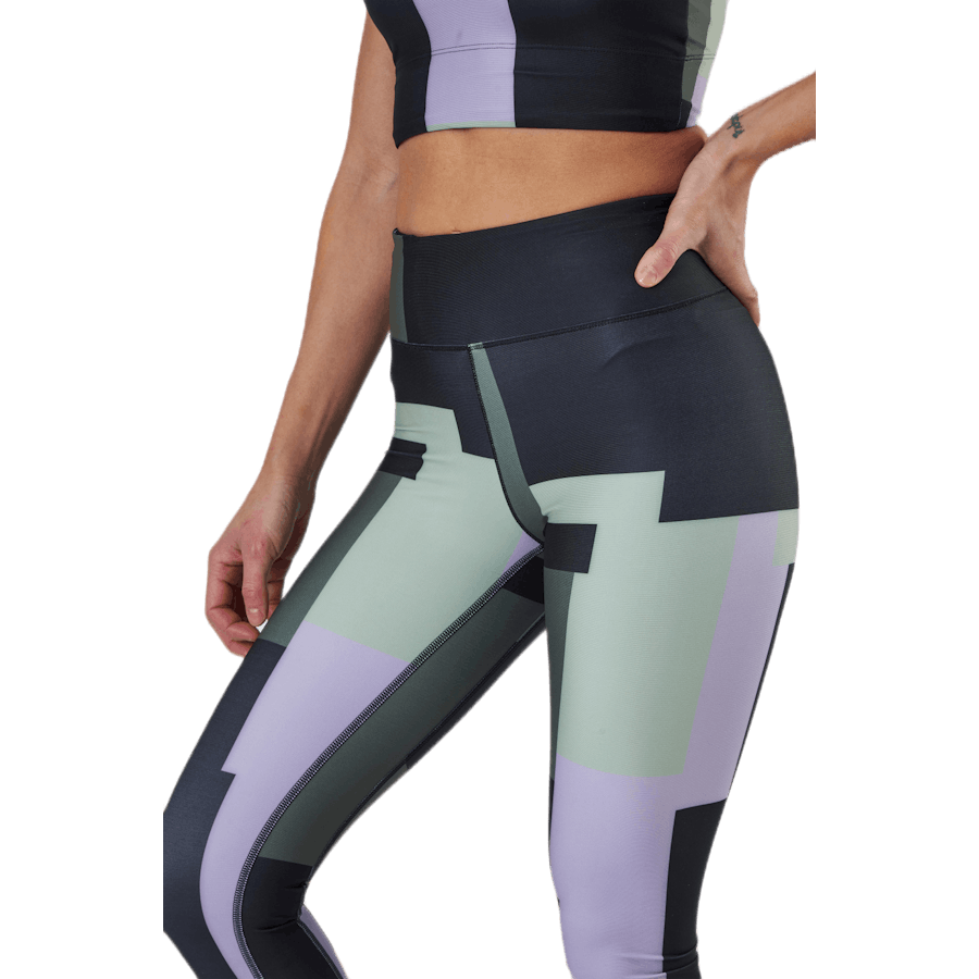 Žalios sportinės pėdkelnės su spauda