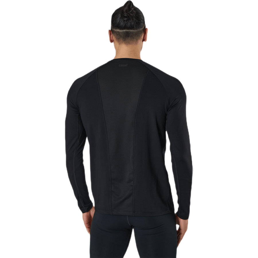 Strukturovaný dlouhý rukáv Black