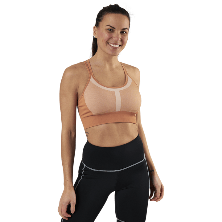Soutien-gorge de sport à bretelles sans coutures et à motifs