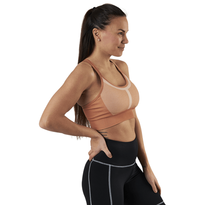 Soutien-gorge de sport à bretelles sans coutures et à motifs