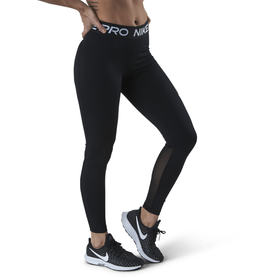 Nike Pro Leggings med nätpaneler i midjehöjd för kvinnor BLACK/WHITE