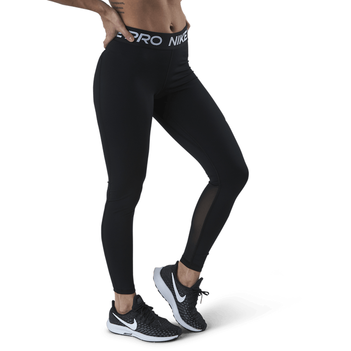 Nike Pro Leggings med nätpaneler i midjehöjd för kvinnor BLACK/WHITE