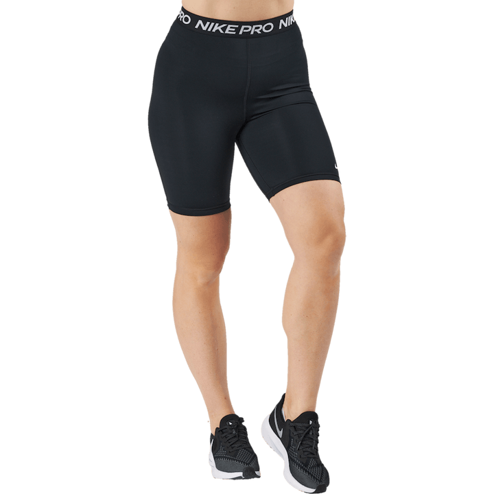 Short Nike Pro 365 taille haute 18 cm pour femme, noir/blanc