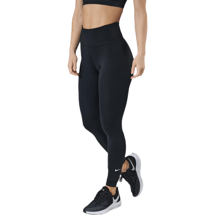 Dri-FIT One Leggings de cintura média para mulher PRETO/BRANCO