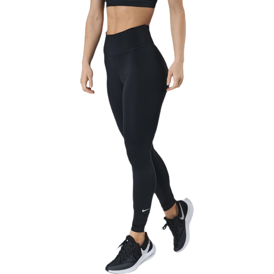 Dri-FIT One Leggings de cintura média para mulher PRETO/BRANCO
