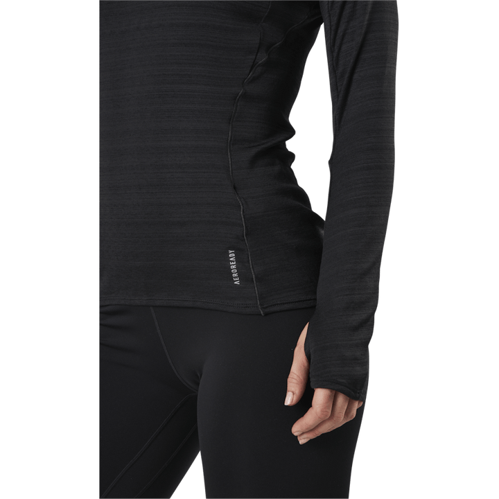 T-shirt à manches longues Adidas Runner pour femme, noir/argent réfléchissant