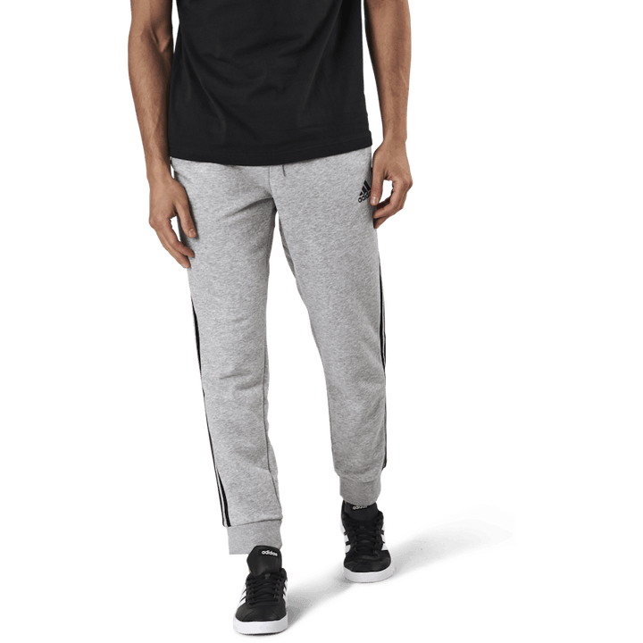 Essentials bukser med 3 striper og smal mansjett Medium Grey Heather / Black