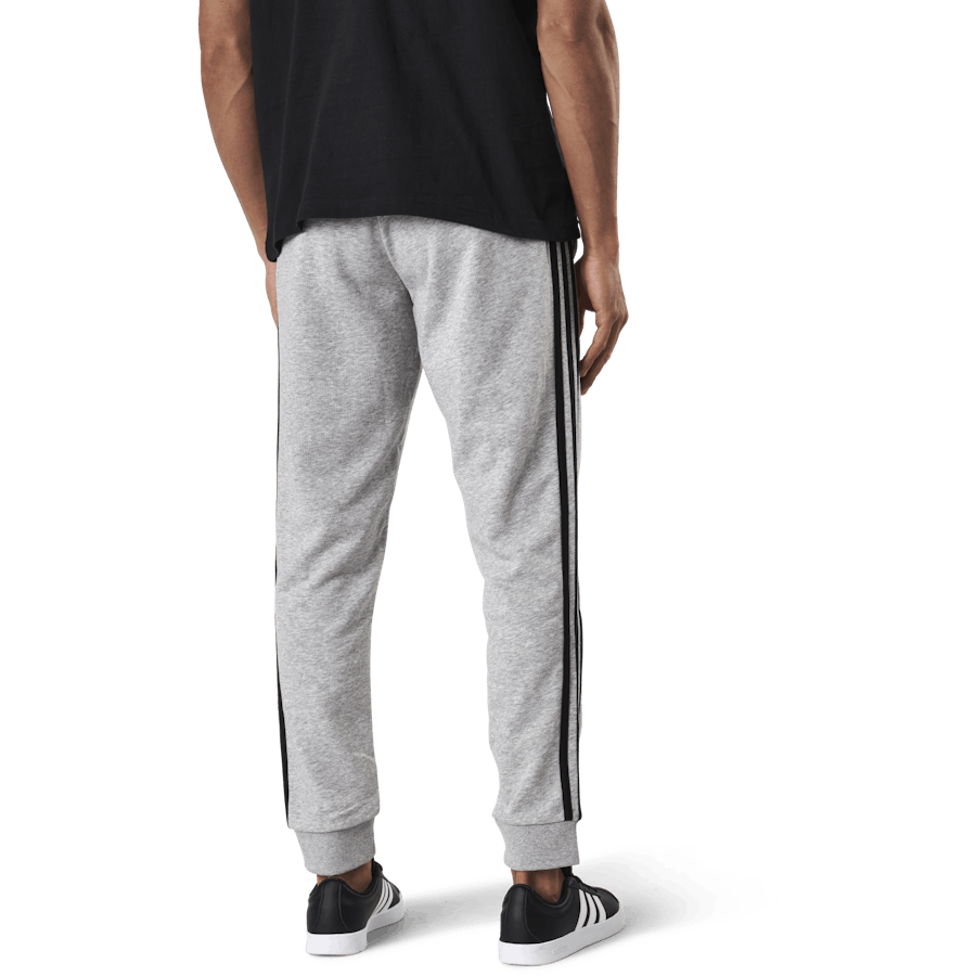 Essentials bukser med 3 striper og smal mansjett Medium Grey Heather / Black