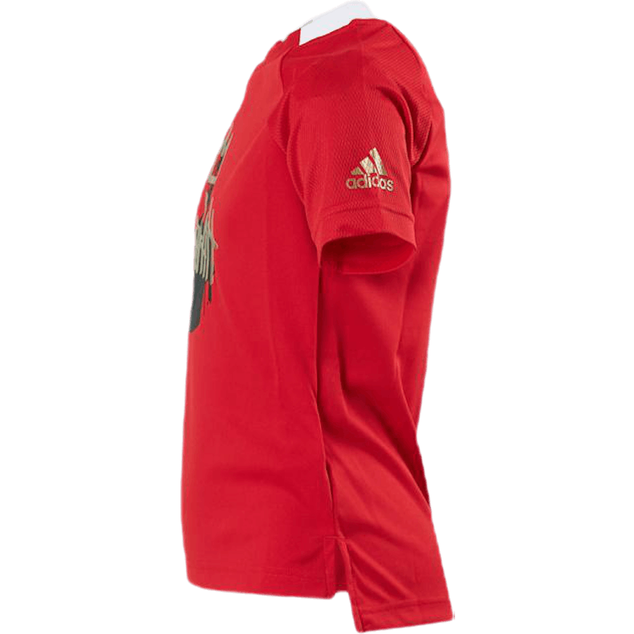 Pojkar Salah Aeroready Fotbolls T-Shirt Vivid Red / Gold Metallic