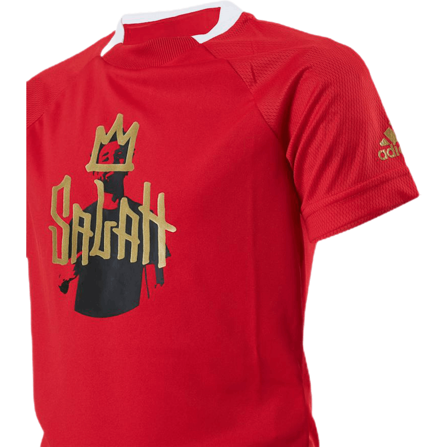 Pojkar Salah Aeroready Fotbolls T-Shirt Vivid Red / Gold Metallic