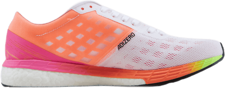 Chaussures Adizero Boston 9 : Blanc nuage / Argent métallisé / Rose criard