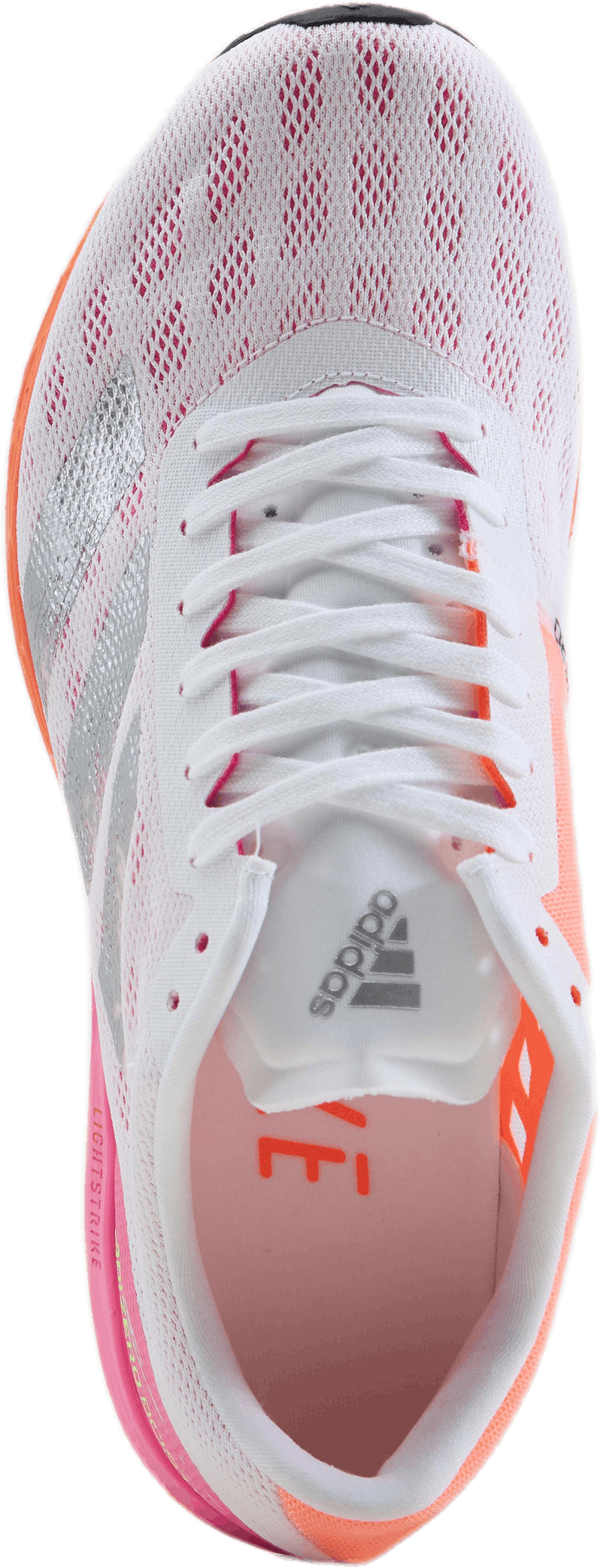 Chaussures Adizero Boston 9 : Blanc nuage / Argent métallisé / Rose criard