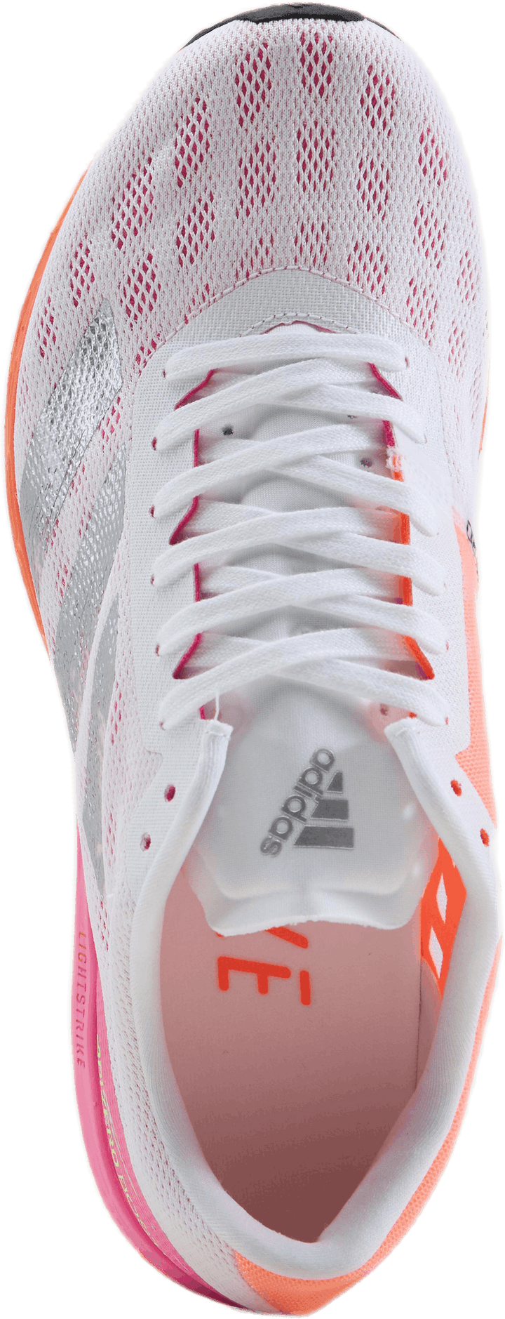 Chaussures Adizero Boston 9 : Blanc nuage / Argent métallisé / Rose criard