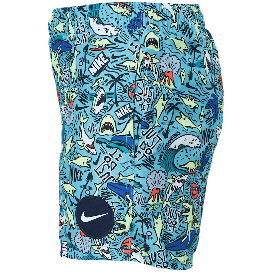 Junior 4" Volley kurz AOP Blau