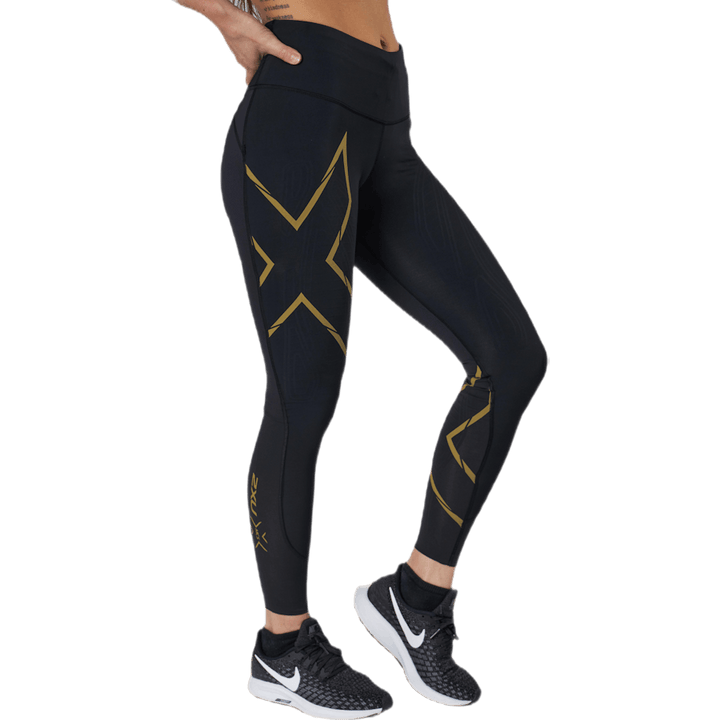 Light Speed Mid-Rise Compression svart/gull