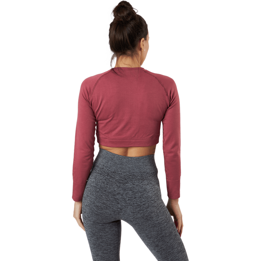 Molly Seamless LS Crop Top Pink