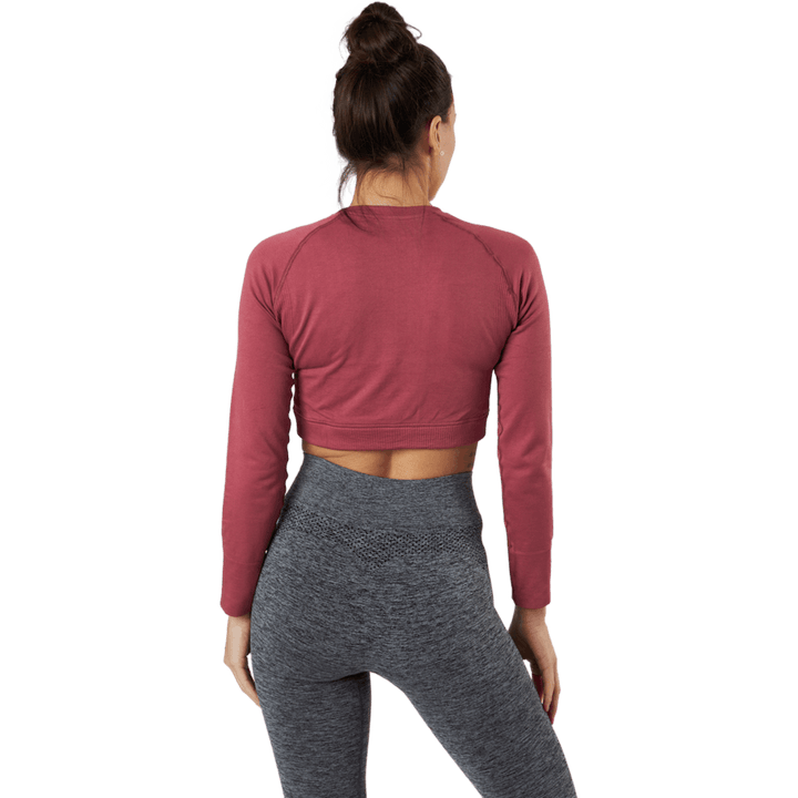 Molly Seamless LS Crop Top Pink
