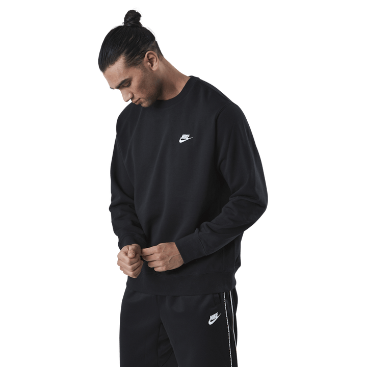 Sportswear Club French Terry Crew för män BLACK/WHITE