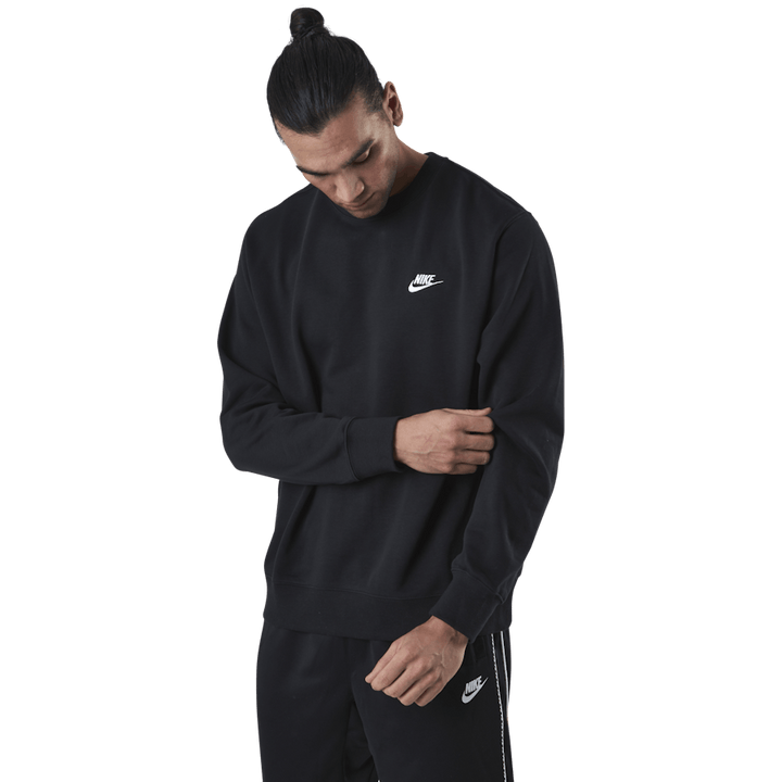 Sportswear Club French Terry Crew för män BLACK/WHITE