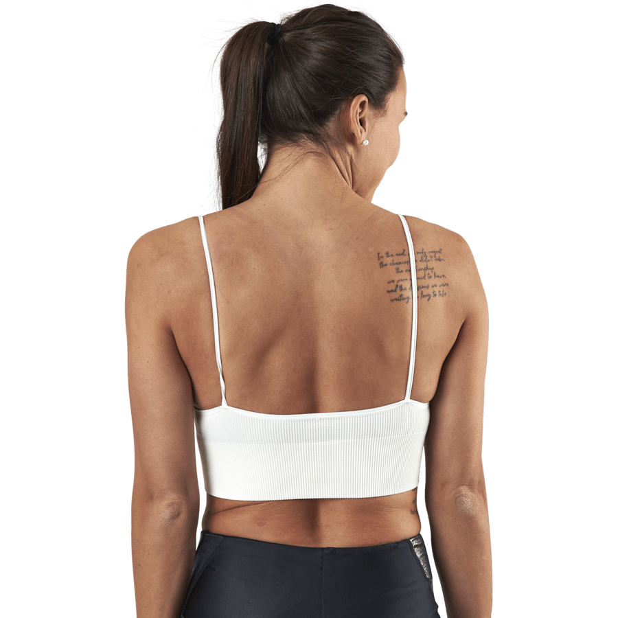 Vicky Rib Seamless V-Neck Top White
