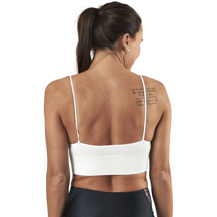 Vicky Rib Seamless V-Neck Top White