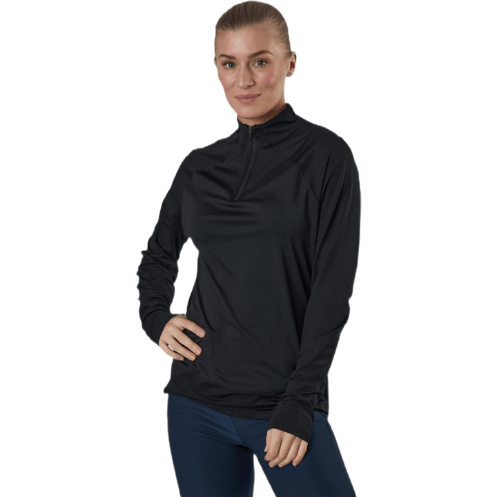 Mesh 1/4 Zip Schwarz