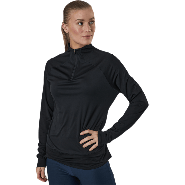 Mesh 1/4 Zip Schwarz