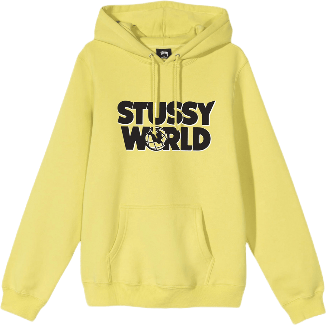 Sweat à capuche World jaune