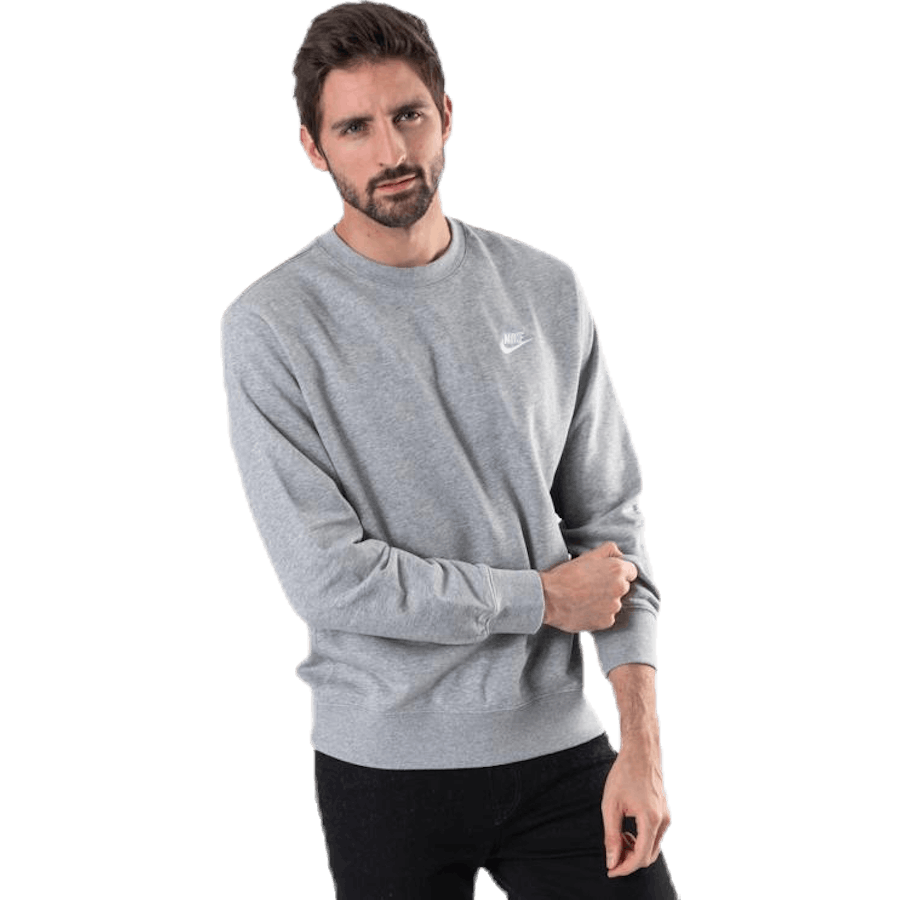 Sportswear Club French Terry Crew DK GREY HEATHER/WHITE för män