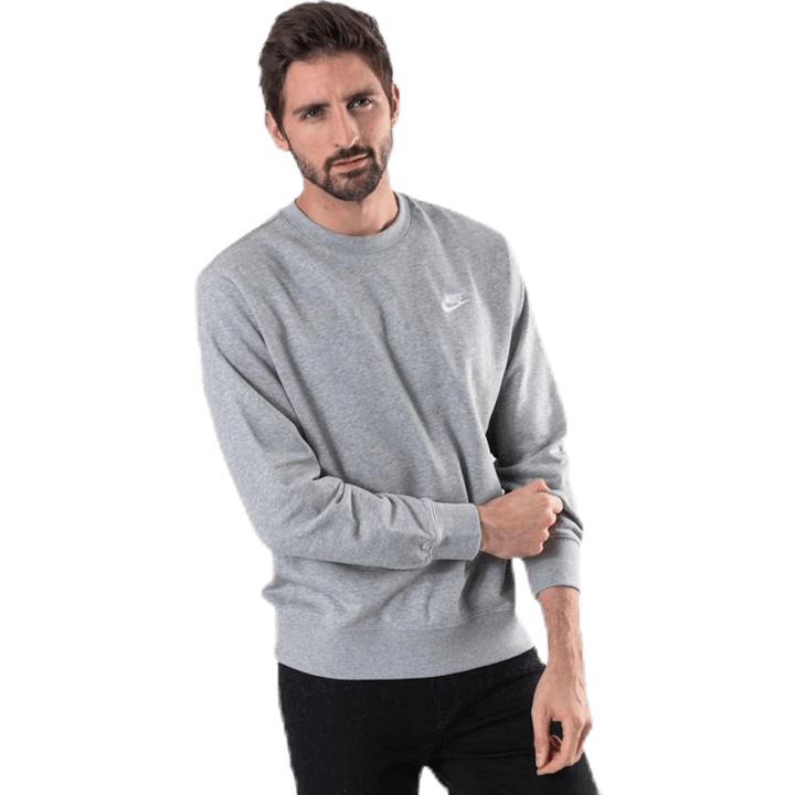 Sportswear Club French Terry Crew DK GREY HEATHER/WHITE för män