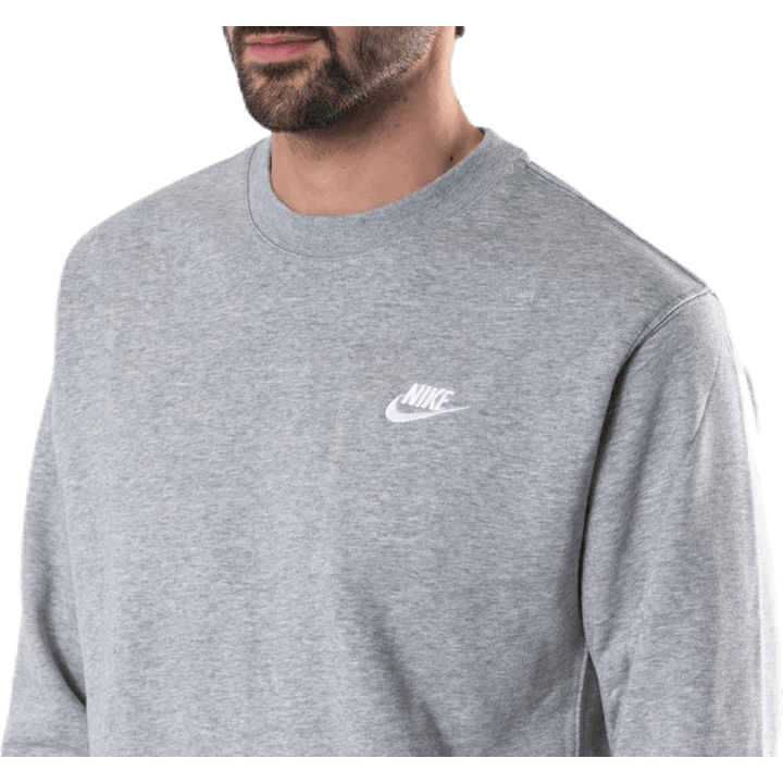 Sportswear Club French Terry Crew DK GREY HEATHER/WHITE för män