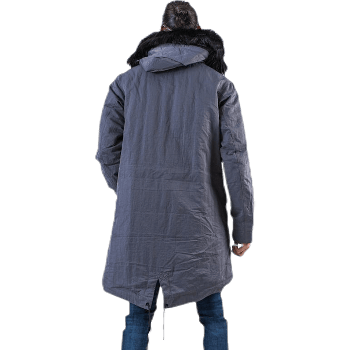 Parka à capuche en duvet grise