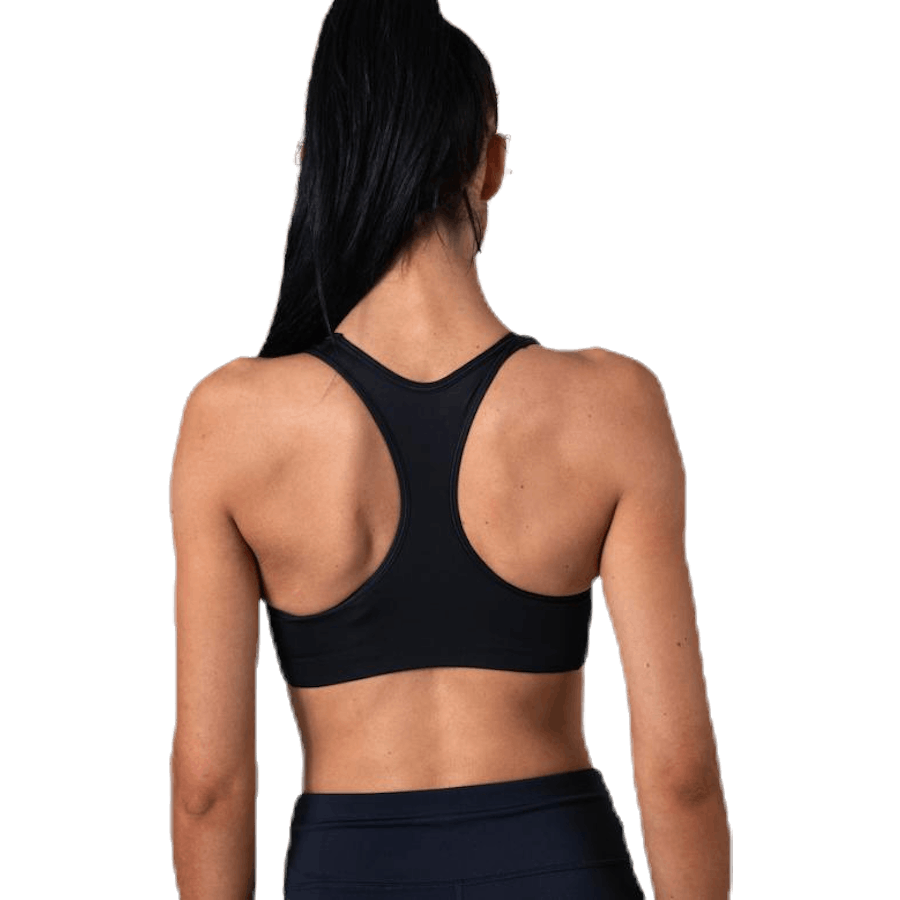 Soutien-gorge de sport non rembourré à maintien moyen pour femme Swoosh, noir/blanc/blanc