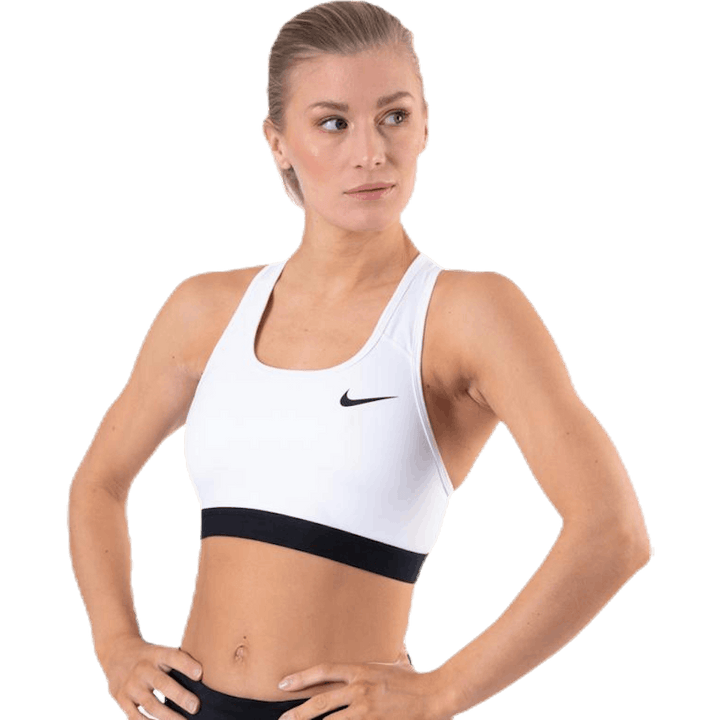 Dri-FIT Swoosh Dámska športová podprsenka so strednou podporou bez polstrovania WHITE/BLACK/BLACK