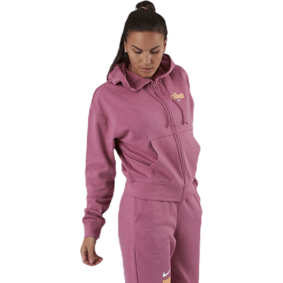 Nsw Hoodie Fz Flc Bb Vrsty Roze