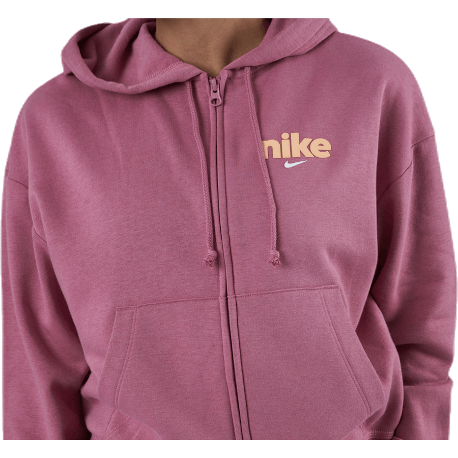 Nsw Hoodie Fz Flc Bb Vrsty Roze