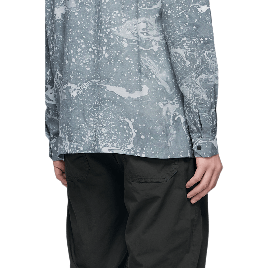 Sumi-nagashi Hemd mit offenem Kragen Rot