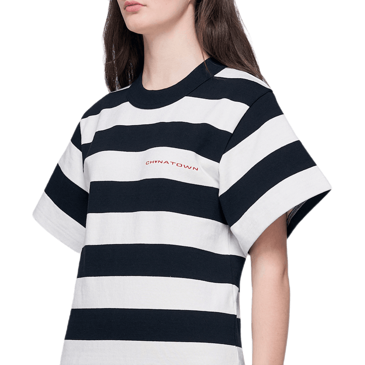 Robe t-shirt rayée Chynatown blanche