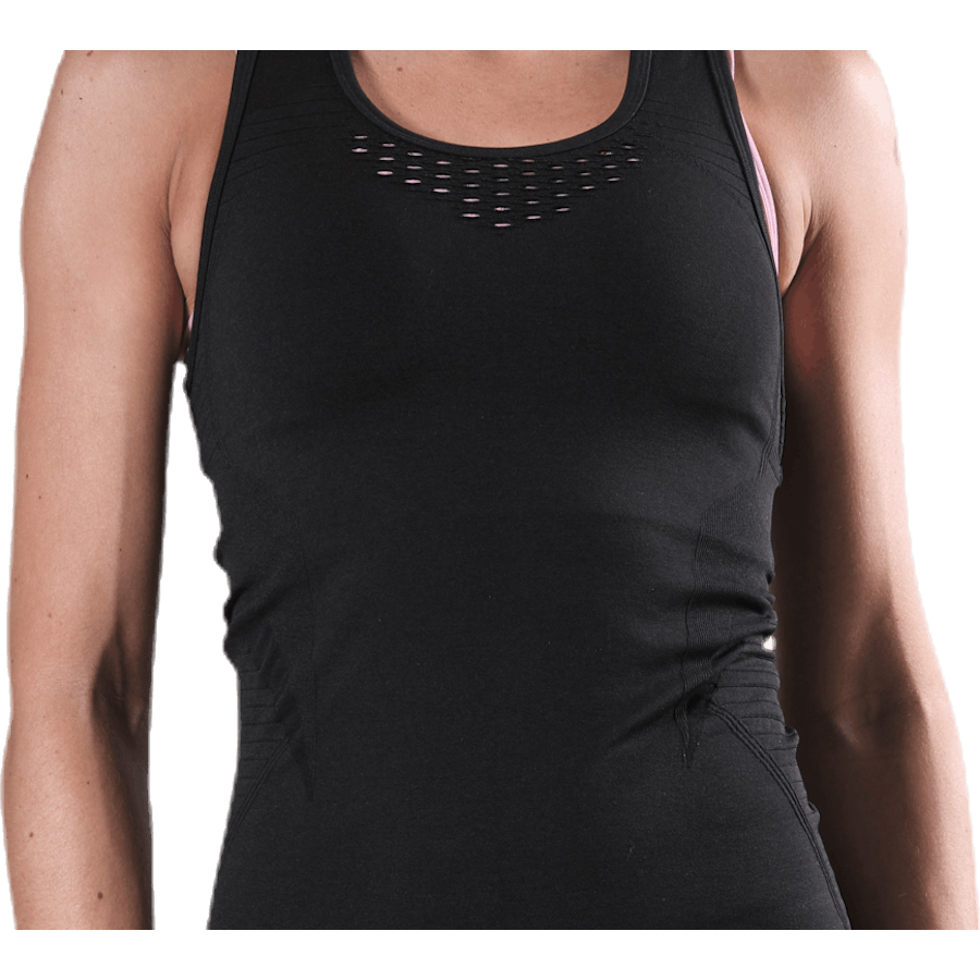 Fitness Nahtloses Mesh Tank Schwarz