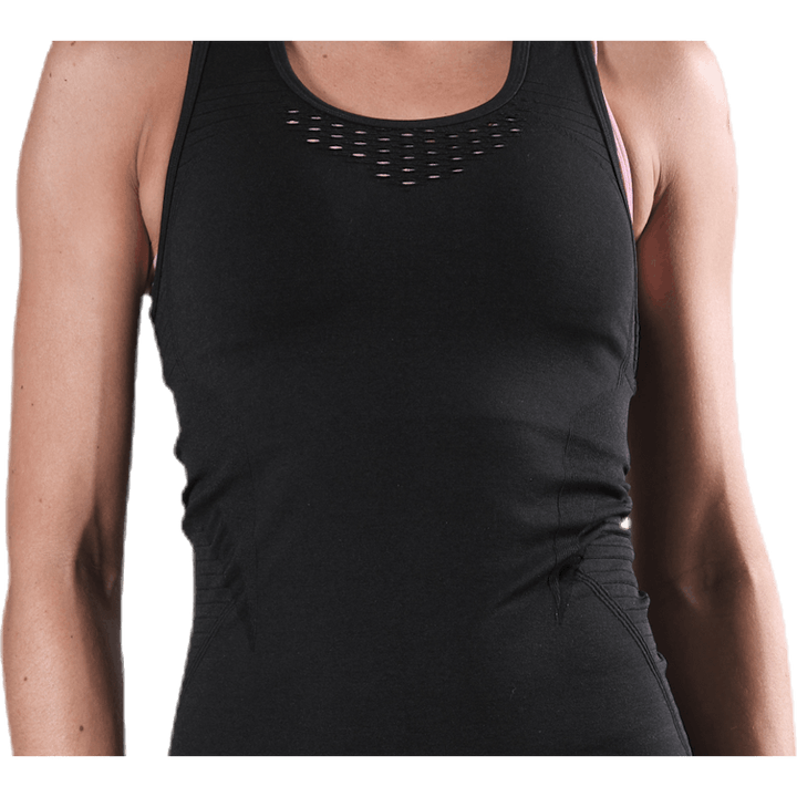 Fitness Nahtloses Mesh Tank Schwarz