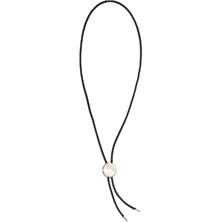 Cravate à boucle en forme de bouchon de bouteille argenté noir