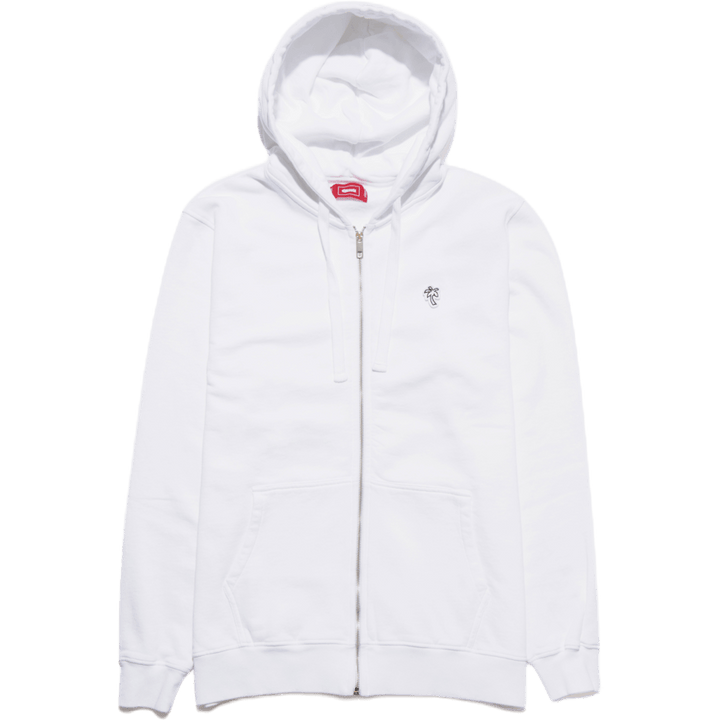 Palm Patch Zip Hoodie Weiß