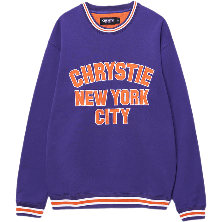 Pull ras du cou avec logo universitaire violet